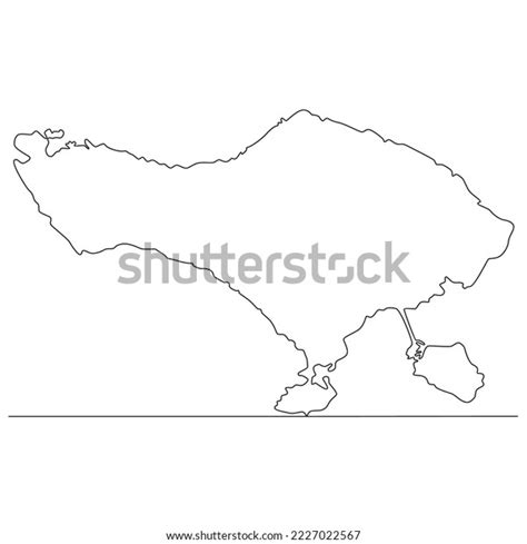 Continuous Line Drawing Map Bali Island Stock Vector Royalty Free Shutterstock