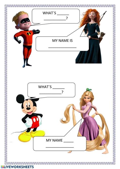 What S Your Name Interactive Worksheet Name Activities What Is