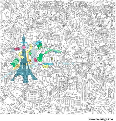 Coloriage xxl ville de paris france 2  JeColorie.com