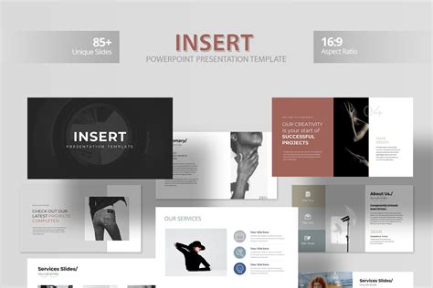 Insert Modern Powerpoint Template Design Cuts