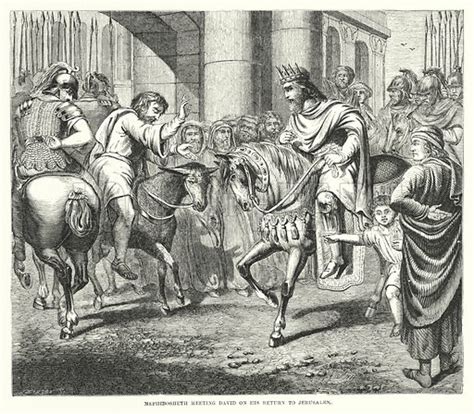 Mephibosheth Meeting David On His Return To Jerusalem Stock Image