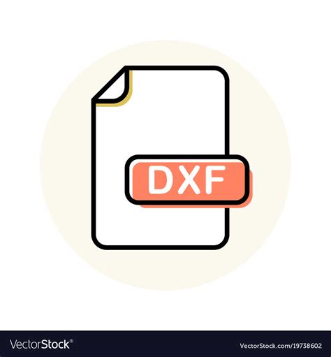 Dxf File Format Extension Color Line Icon Vector Image