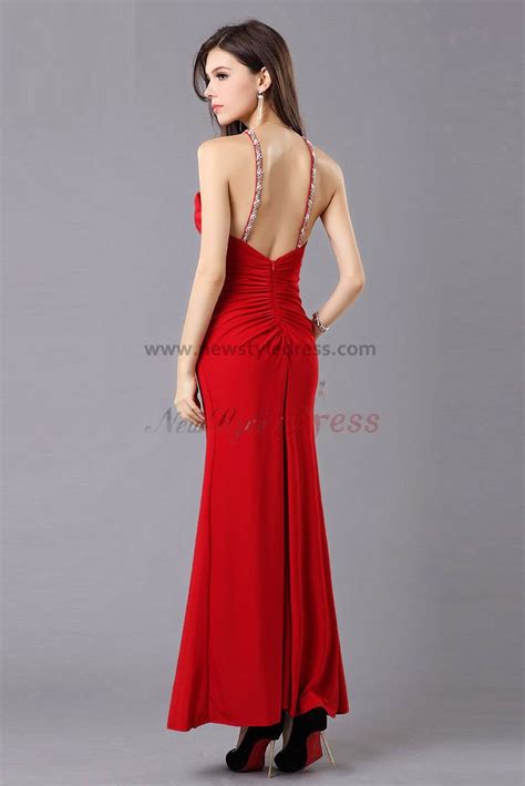 2014 Spring New Style Red Sheath Charmeuse Ankle Length Sexy Prom