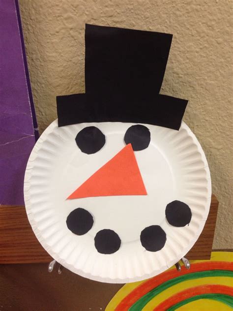 Snowman Craft With Paper Plate Winter Crafts Xmas Crafts Snowman Crafts