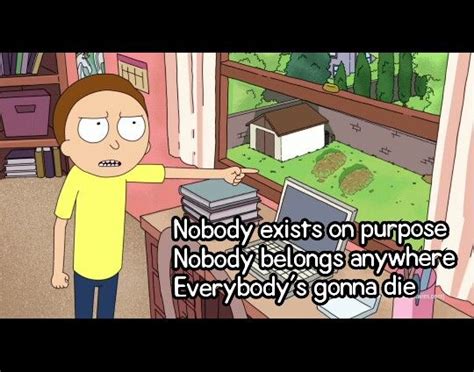 Rick and morty rixty minutes season 1 episode 8 17 mar. Rick and Morty/ Nobody exists on purpose quote | Rick & Morty stuff | Pinterest | Purpose ...
