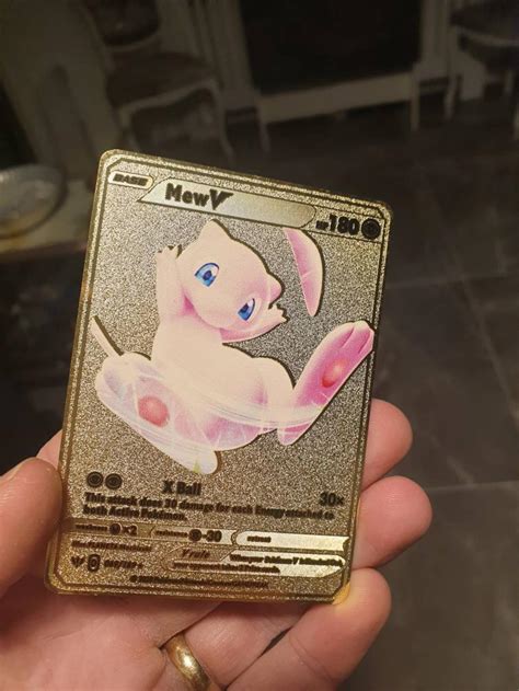 Gold Mew V Metal Cute Pokemon Card 069189 Darkness Ablaze Etsy
