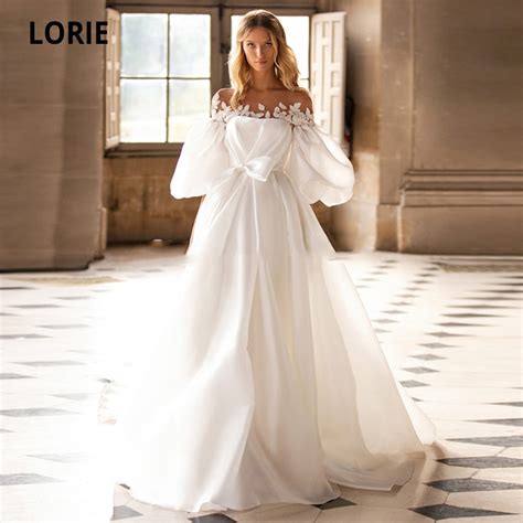 Lorie White Wedding Dresses Beach Boho Bride Gown For Wedding Half