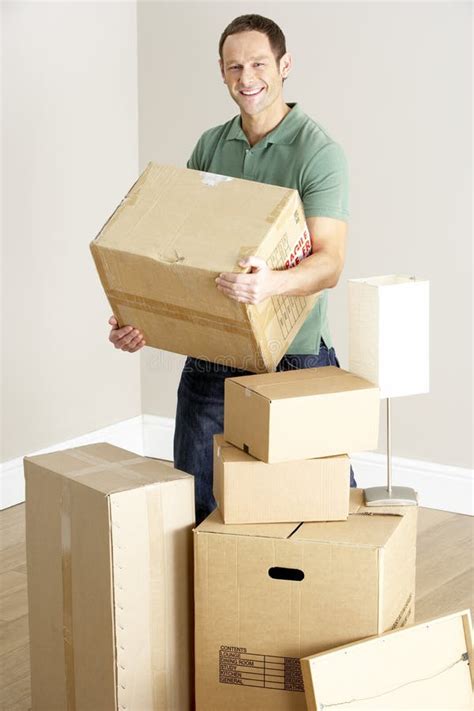 Man Moving Into New Home Stock Image Image Of Moving 10003087