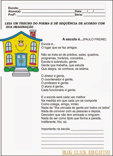 Poema A Escola é Paulo Freire Educa