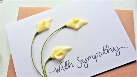 With Sympathy Card Curved Lilies Etsy