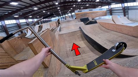 Pro Scooter Tricks At Huge Indoor Skatepark Youtube