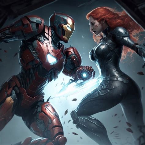 Iron Man Vs Black Widow By Exnergyx On Deviantart