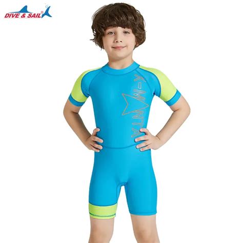 Dive And Sail Kids Swimming Suit Lycra One Piece Uv Protection Upf50