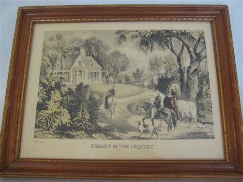 Old Vintage Currier And Ives Summer In The Country Etching Print W