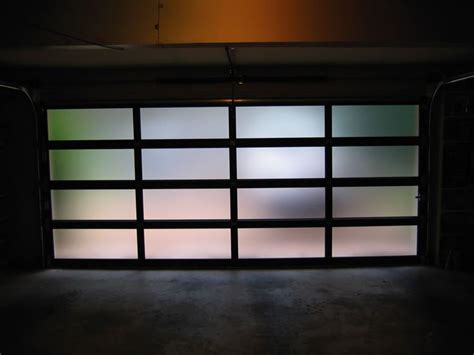 Inside View From Opaque Frosted Glass Garage Door Allows Light In But