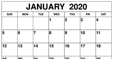 January Calendar Printable Free Resume Templates