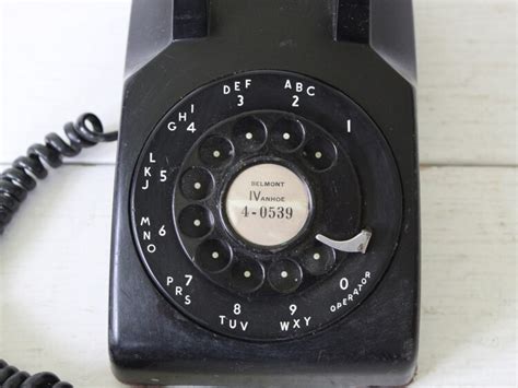 Vintage 1950s Rotary Dial Telephone Black By Luncheonettevintage