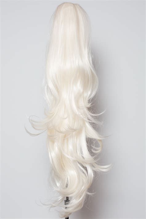 Most of the hair extensions are sourced from south asia, with hair that is thick and coarse in texture (especially after dying). PONYTAIL Clip In On Hair Extensions White Blonde #60M ...