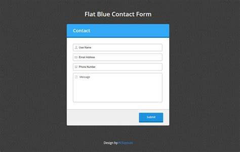 Flat Blue Contact Form Responsive Widget Template By W3layouts
