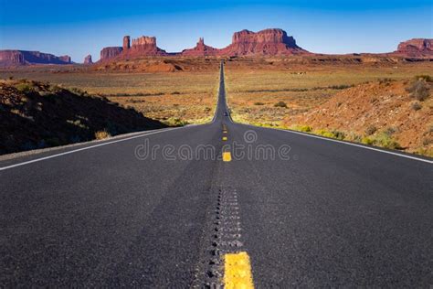 Highway Road Us Highway 163 And Monument Valley At Sunset Arizona