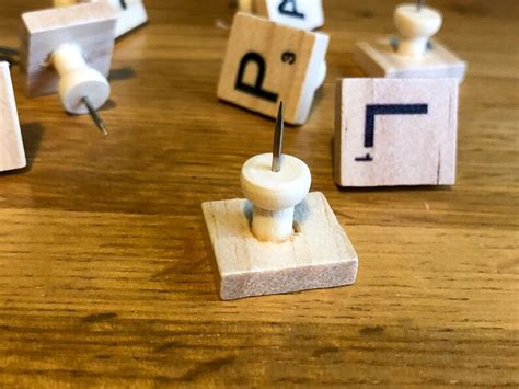 Scrabble Letter Push Pins Wood Etsy Uk