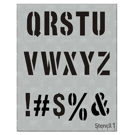 Industrial Font Stencil Stencil 1