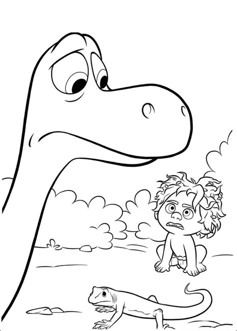 Dibujo De Arlo Spot Y El Lagarto Para Colorear