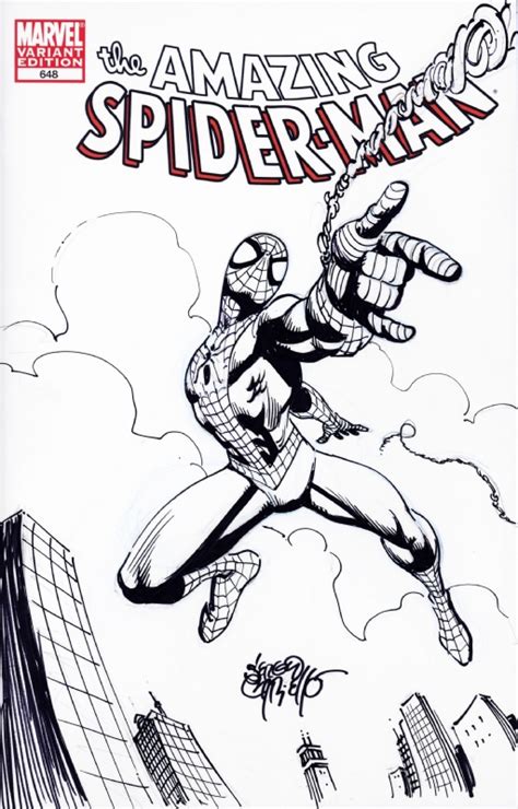 Amazing Spider Man 648 Blank Spider Man Sketch Sergio Cariello