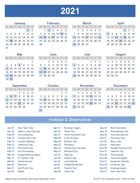 Time management is very important to live life. Downloadable 2021 Calendar With Holidays | Calendar Page
