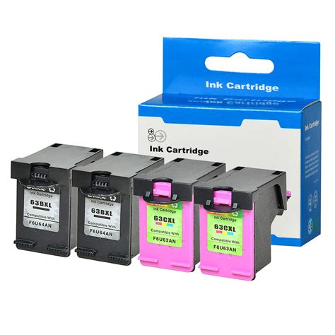 4pk Combo Ink Cartridges For Hp 63xl Envy 4520 Officejet 3830 4650