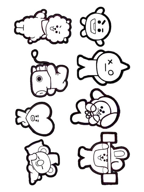 Bt21 Coloring Pages Free Printable Bt21 Coloring Pages Chibi Coloring