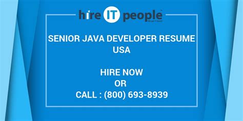 Visit to know long meaning of j2ee acronym and abbreviations. Senior Java Developer Resume - Hire IT People - We get IT done