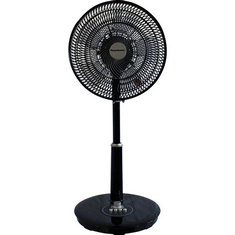 Hunter Adjustable Height 16 In Oscillating Brushed Nickel Pedestal Fan