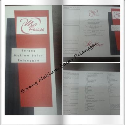 Pelanggan datang sendiri surat / borang dari peti cadangan. WORLD OF ÉCLAIRÉ & REFINE: Borang Maklum Balas Pelanggan