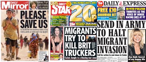 Uk Press Is The Most Aggressive In Reporting On Europe’s ‘migrant’ Crisis