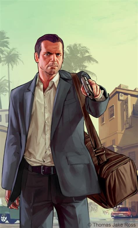 Gta V Michael By Thomasjakeross Grand Theft Auto Artwork Grand