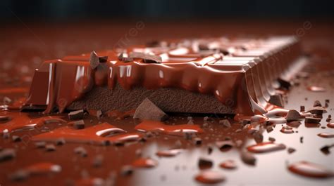 Delectable Sweet Milk Chocolate Bar Rendered In 3d With A Bite Missing