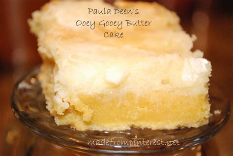 In the bowl of an electric mixer at medium speed, combine the cake mix, egg and butter (1 stick) and mix well. Paula Deen's Ooey Gooey Butter Cake | Recipe