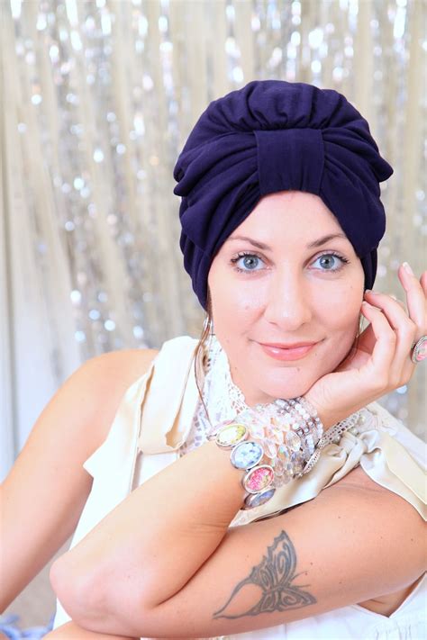 Navy Blue Turban With Bow Fashion Turbans For Women Full Etsy