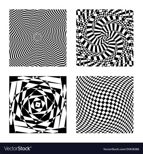 Optical Illusion Op Graphic Art Hypnotic Vector Image