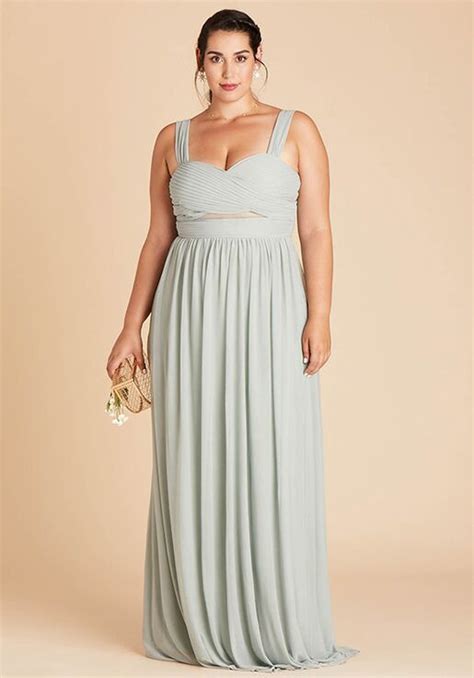 Birdy Grey Elsye Mesh Dress Curve In Sage Bridesmaid Dress The Knot