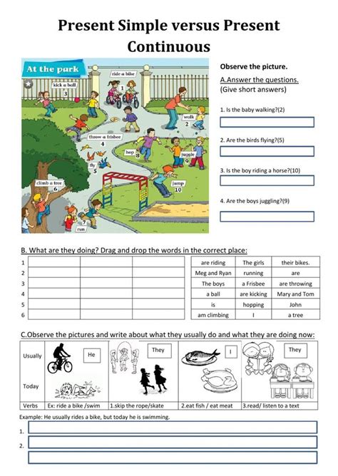 Download and print for easy additions to your lesson plans, and get a free worksheet just for. Present simple and present continuous interactive and ...