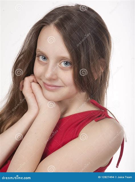 Lovely Little Girl Stock Photo Image Of Happy Fashion 12827494