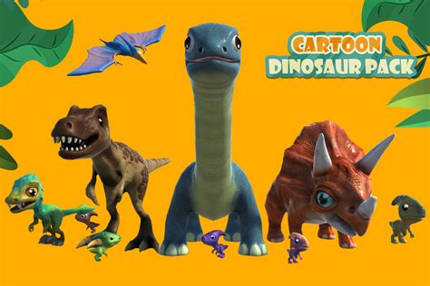 Cartoon Dinosaur Pack 3d 动物 Unity Asset Store