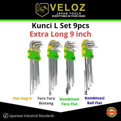 Jual Veloz Kunci L Set Pcs Flat Segi Torx Bintang Kombinasi Torx Flat Ballpoint Cr V Set Pcs