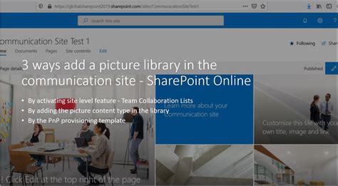 3 Ways Add Picture Library To Communication Site Sharepoint Online
