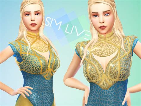 Kikisimlives Deco Armor Necklace Daenerys Sims 4