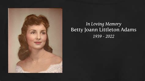 Betty Joann Babeton Adams Tribute Video