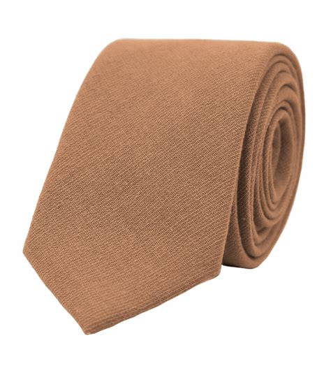 Solid Cinnamon Brown Necktie Bubibubieu