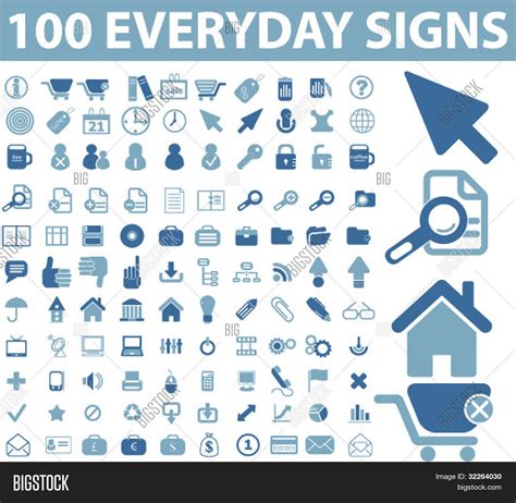 100 Everyday Icons Vector And Photo Free Trial Bigstock